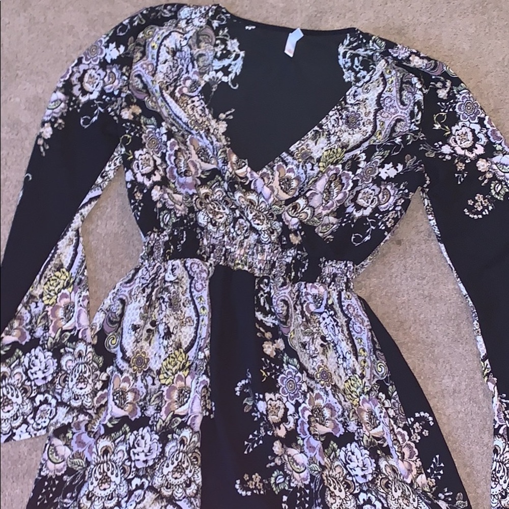 Black and Floral dress💕❤️